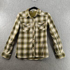 Horny Toad  Plaid Button-Up Flannel Shirt Green Size XS Fully Lined